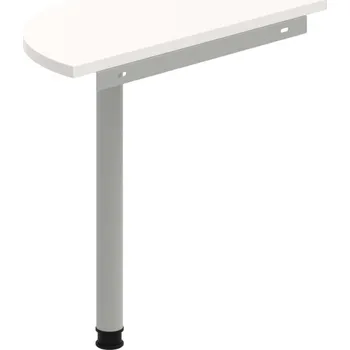 Jednací stůl GP 80 – Stůl zakončovací oblouk 80 cm - Bílá , Šedý kov