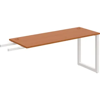 Psací stůl UE O 1600 RU – Stůl pracovní délky 160 cm, hl. 60 cm, k řetězení - Třešeň , Bílý kov