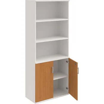 Policová skříň SZ 5 80 03 – Skříň policová dvéřová 192 × 80 cm - Olše , Bílá , USH – hranatá