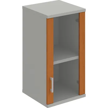 Policová skříň S 2 40 02 P H – Skříň policová dvéřová 76,8 × 40 cm - Třešeň , Šedá , USH – hranatá