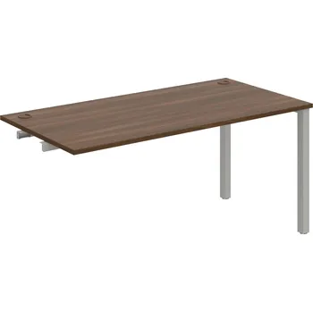 Psací stůl US 1600 R – Stůl pracovní délky 160 cm, k řetězení - Ořech , Šedý kov