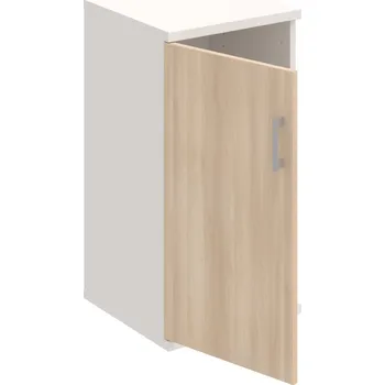 Policová skříň S 2 40 01 L – Skříň policová dvéřová 76,8 × 40 cm - Akát , Bílá , USH – hranatá