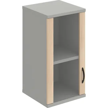 Policová skříň S 2 40 02 L H – Skříň policová dvéřová 76,8 × 40 cm - Akát , Šedá , UCO – černá