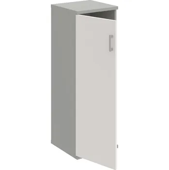 Policová skříň S 3 40 01 L – Skříň policová dvéřová 115,2 × 40 cm - Bílá , Šedá , USH – hranatá