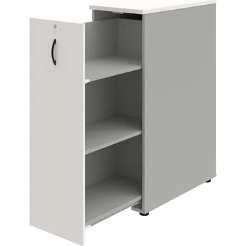 SPVZ 3 L – Skříňka ke stolu, šanonová, výsuvná, levá - Bílá , Šedá , UCO – černá