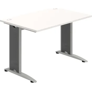 Psací stůl FS 1200 – Stůl pracovní rovný 120 cm - Bílá , Šedý kov