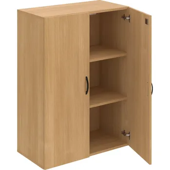 Policová skříň DZ 3 80 01 – Skříň policová dvéřová 111 × 80 cm - Dub , Dub , UCO – černá