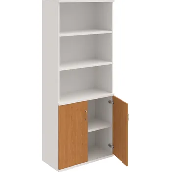 Policová skříň S 5 80 03 – Skříň policová dvéřová 192 × 80 cm - Olše , Bílá , USN – Hobis