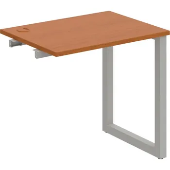 Psací stůl UE O 800 R – Stůl pracovní délky 80 cm, hl. 60 cm, k řetězení - Třešeň , Šedý kov