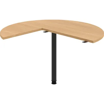 Psací stůl GP 22 P N – Stůl jednací pravý napříč ø 120 cm - Dub , Černý kov