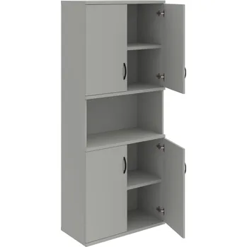 Policová skříň S 5 80 05 – Skříň policová dvéřová 192 × 80 cm - Šedá , Šedá , UCO – černá