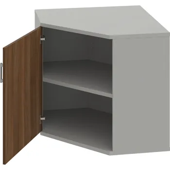 Policová skříň SRV 2 01 L – Skříň vnitřní roh levá 76,8 cm - Ořech , Šedá , USH – hranatá