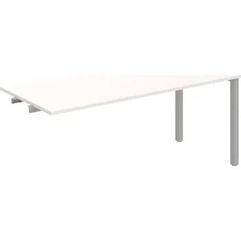 Psací stůl UJ 1800 R – Stůl jednací rovný délky 180 cm, k řetězení - Bílá , Šedý kov