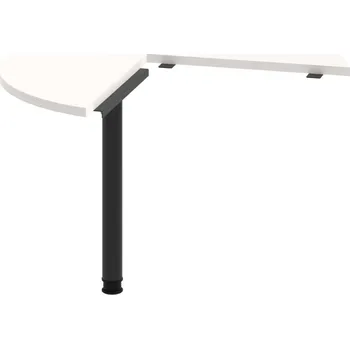 Psací stůl CP 21 L – Stůl jednací, levý, ø 100 cm - Bílá , Černý kov