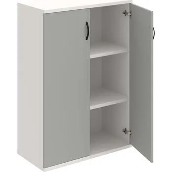 Policová skříň S 3 80 01 – Skříň policová dvéřová 115,2 × 80 cm - Šedá , Bílá , UCO – černá