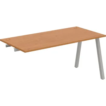 Psací stůl US A 1600 R – Stůl pracovní délky 160 cm, k řetězení - Olše , Šedý kov