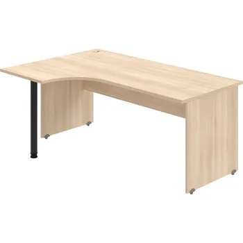 Psací stůl GE 1800 60 P – Stůl ergo 180 × 120 cm, pravý - Akát , Akát , Černý kov
