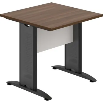 Jednací stůl CJ 800 – Stůl jednací rovný 80 cm - Ořech , Bílá , Černý kov