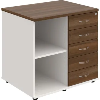 SPKZ 3 80 60 P N – Skříňka ke stolu, pravá, s centrálním zamykáním - Ořech , Bílá , USN – Hobis