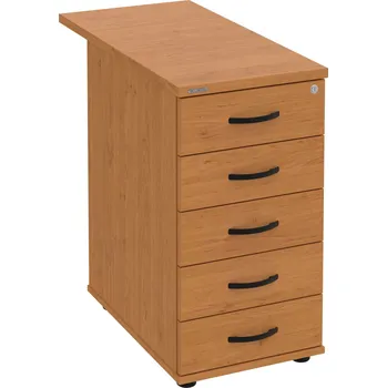 Zásuvkový kontejner K 35 C N 80 – Kontejner, 5 zásuvek, cent. zamykání, léta napříč, hl. 80 cm - Olše , Olše , UCO – černá