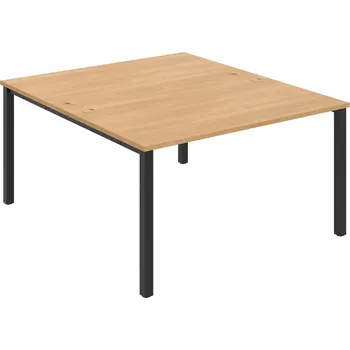 Psací stůl USD 1400 – Stůl pracovní 140 × 160 cm - Dub , Černý kov