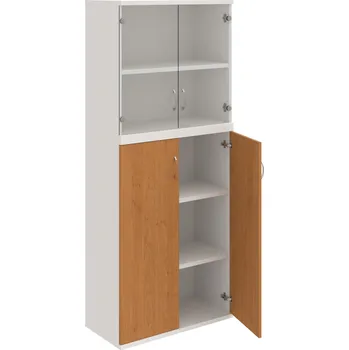 Policová skříň S 5 80 11 – Skříň policová dvéřová 192 × 80 cm - Olše , Bílá , USN – Hobis