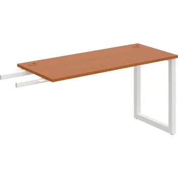 Psací stůl UE O 1400 RU – Stůl pracovní délky 140 cm, hl. 60 cm, k řetězení - Třešeň , Bílý kov