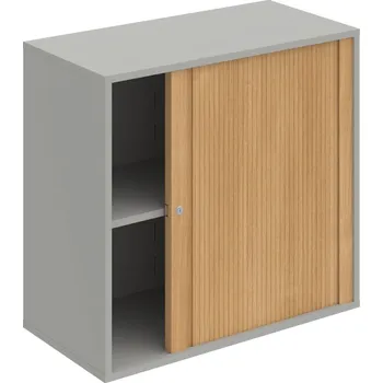 Policová skříň DZ 2 80 03 P – Skříň polic rolet pravá 74 × 80 cm - Šedá , Dub