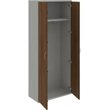 Policová skříň S 5 80 01 – Skříň šatní dvéřová 192 × 80 cm - Ořech , Šedá , USN – Hobis