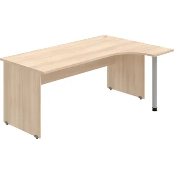 Psací stůl GE 1800 L – Stůl ergo levý 180 × 120 cm - Akát , Akát , Šedý kov