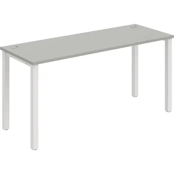 Psací stůl UE 1600 – Stůl pracovní délky 160 cm, hl. 60 cm - Šedá , Bílý kov