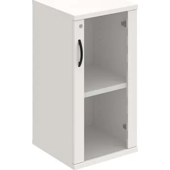 Policová skříň SZ 2 40 02 P – Skříň policová dvéřová 76,8 × 40 cm - Bílá , Bílá , UCO – černá