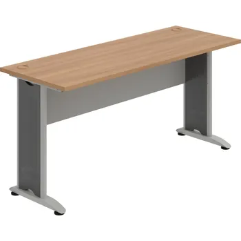 Psací stůl CE 1600 – Stůl pracovní rovný 160 cm, hl. 60 cm - Višeň , Šedá , Šedý kov