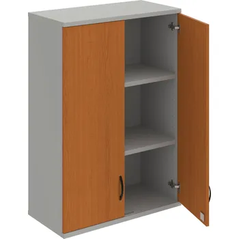 Policová skříň SZ 3 80 01 H – Skříň policová dvéřová 115,2 × 80 cm - Třešeň , Šedá , UCO – černá