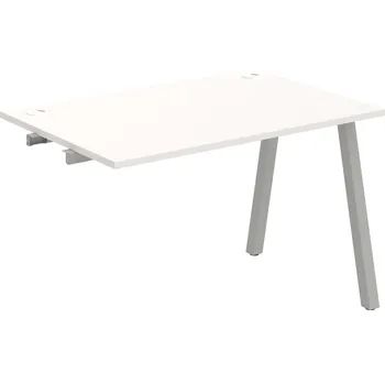 Psací stůl US A 1200 R – Stůl pracovní délky 120 cm, k řetězení - Bílá , Šedý kov