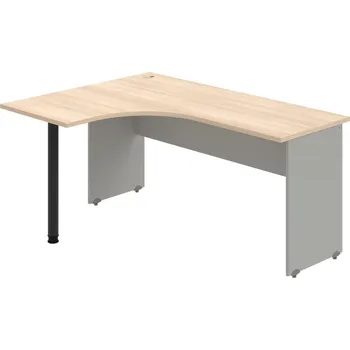 Psací stůl GE 60 P – Stůl ergo pravý 160 × 120 cm - Akát , Šedá , Černý kov