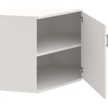 Policová skříň SRV 2 01 P – Skříň vnitřní roh pravá 76,8 cm - Bílá , Bílá , USH – hranatá