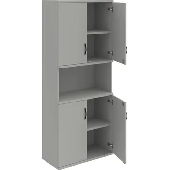 Policová skříň SZ 5 80 05 – Skříň policová dvéřová 192 × 80 cm - Šedá , Šedá , UCO – černá