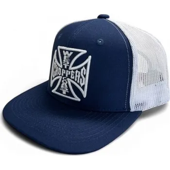 Kšiltovka West Coast Choppers Kšiltovka Trucker Flatbill modro bílá