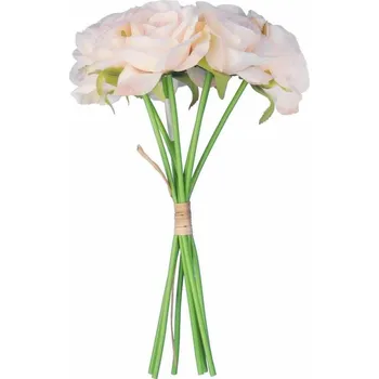 umělá květina KOMPOZICE 7 UMĚLÝCH RŮŽÍ, KRÉMOVÁ OZDOBA SVATBA SVATEBNÍ HOSTINA NA STŮL DO VÁZY