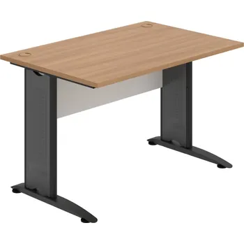Psací stůl CS 1200 – Stůl pracovní rovný 120 cm - Višeň , Bílá , Černý kov