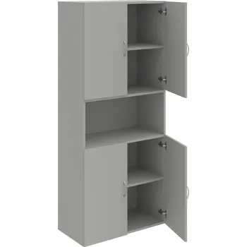 Policová skříň D 5 80 05 – Skříň policová dvéřová 185 × 80 cm - Šedá , Šedá , USN – Hobis