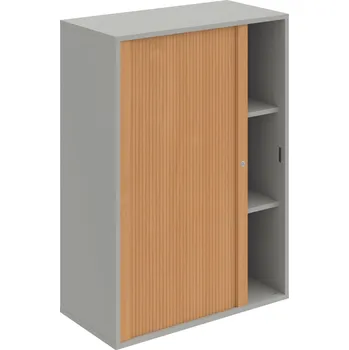 Policová skříň DZ 3 80 07 L – Skříň polic rolet levá 111 × 80 cm - Šedá , Buk