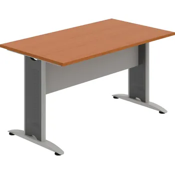 Jednací stůl CJ 1400 – Stůl jednací rovný 140 cm - Třešeň , Šedá , Šedý kov