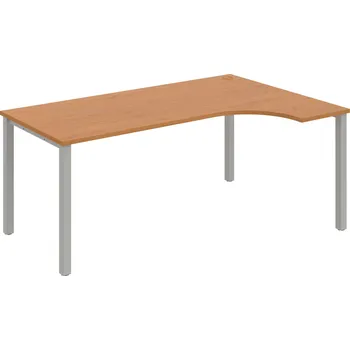 Psací stůl UE 1800 L – Stůl ergo levý 180 × 120 cm - Olše , Šedý kov