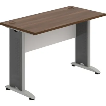 Psací stůl CE 1200 – Stůl pracovní rovný 120 cm, hl. 60 cm - Ořech , Bílá , Šedý kov