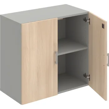 Policová skříň DZ 2 80 01 – Skříň policová dvéřová 74 × 80 cm - Akát , Šedá , USH – hranatá