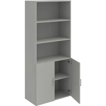 Policová skříň D 5 80 03 – Skříň policová dvéřová 185 × 80 cm - Šedá , Šedá , USH – hranatá