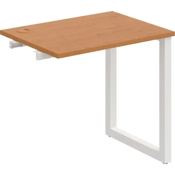 Psací stůl UE O 800 R – Stůl pracovní délky 80 cm, hl. 60 cm, k řetězení - Olše , Bílý kov