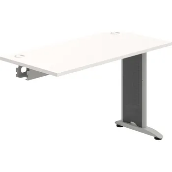 Psací stůl FE 1200 R – Stůl pracovní řetězící rovný 120 cm, hl. 60 cm - Bílá , Šedý kov
